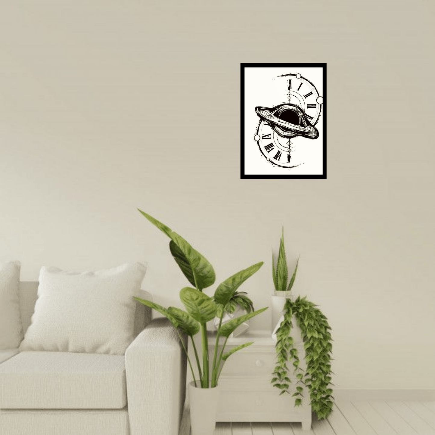 Cosmic Time Wooden Frame – Space & Time Minimalist Wall Art - The Frame Wala