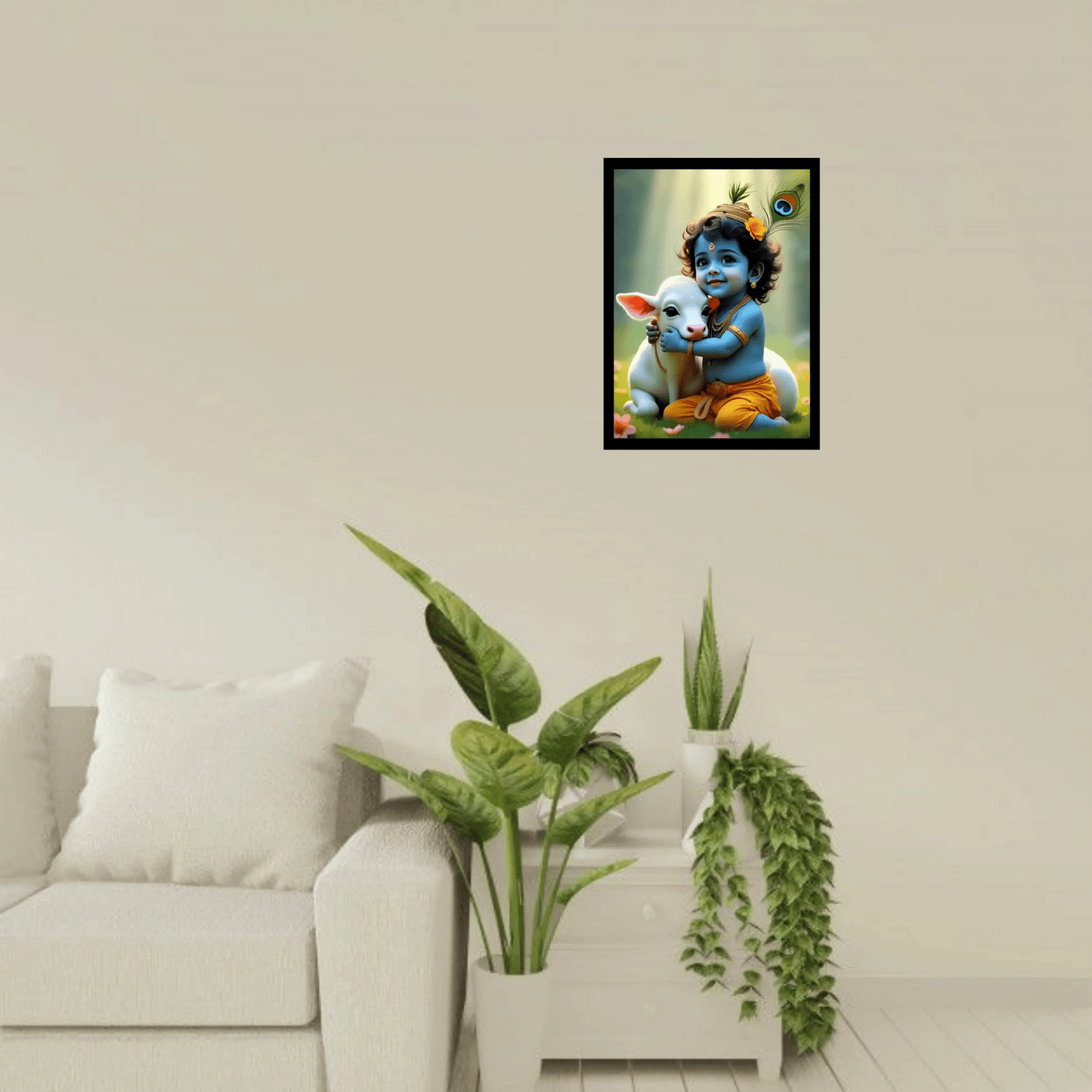 Divine Bal Krishna Wooden Frame – Perfect for Home & Gifting - The Frame Wala