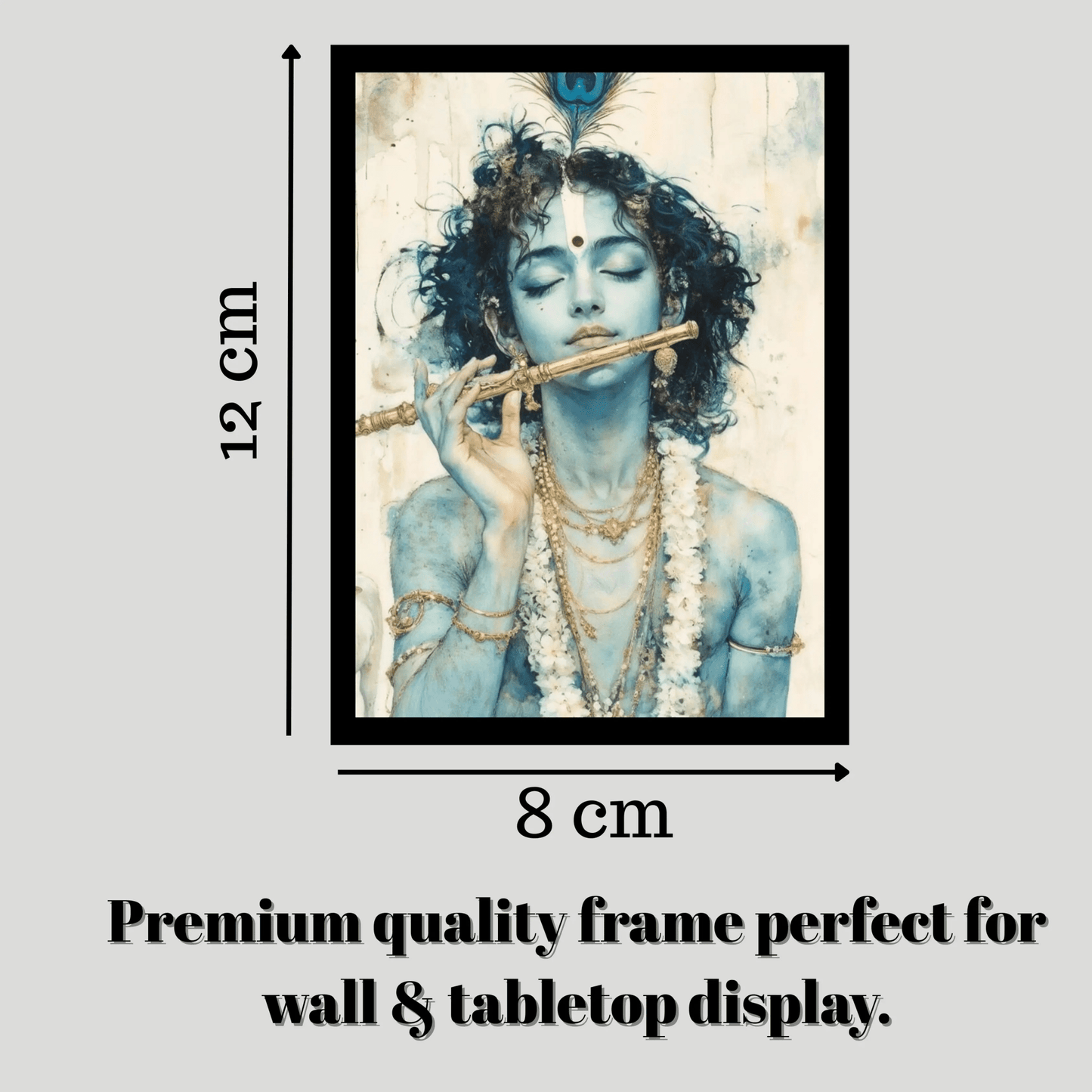 Krishna Wooden Frame - Elegant Black Wall Art (9x12 inch) - The Frame Wala