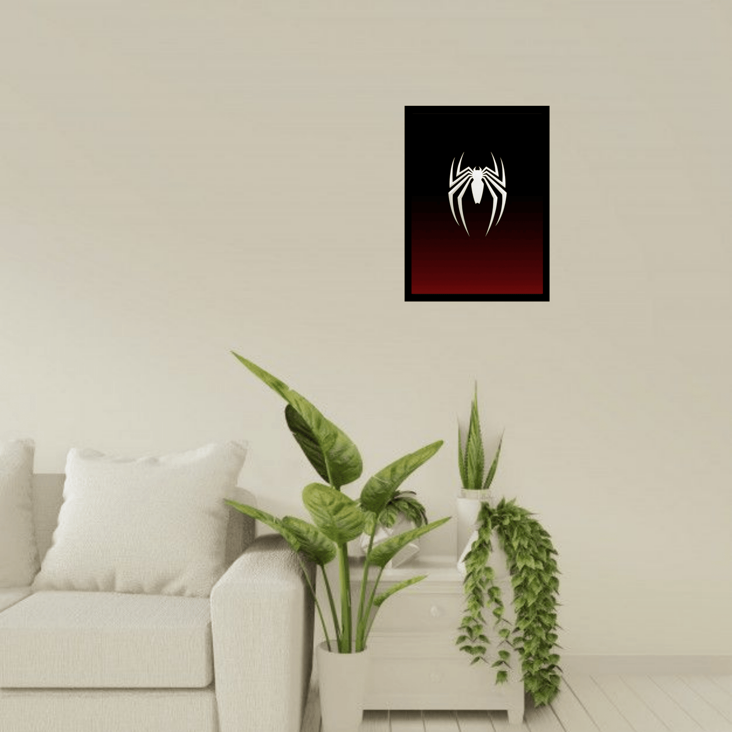 Venom Symbiote Spider Logo Wooden Frame – Dark & Bold Wall Art - The Frame Wala