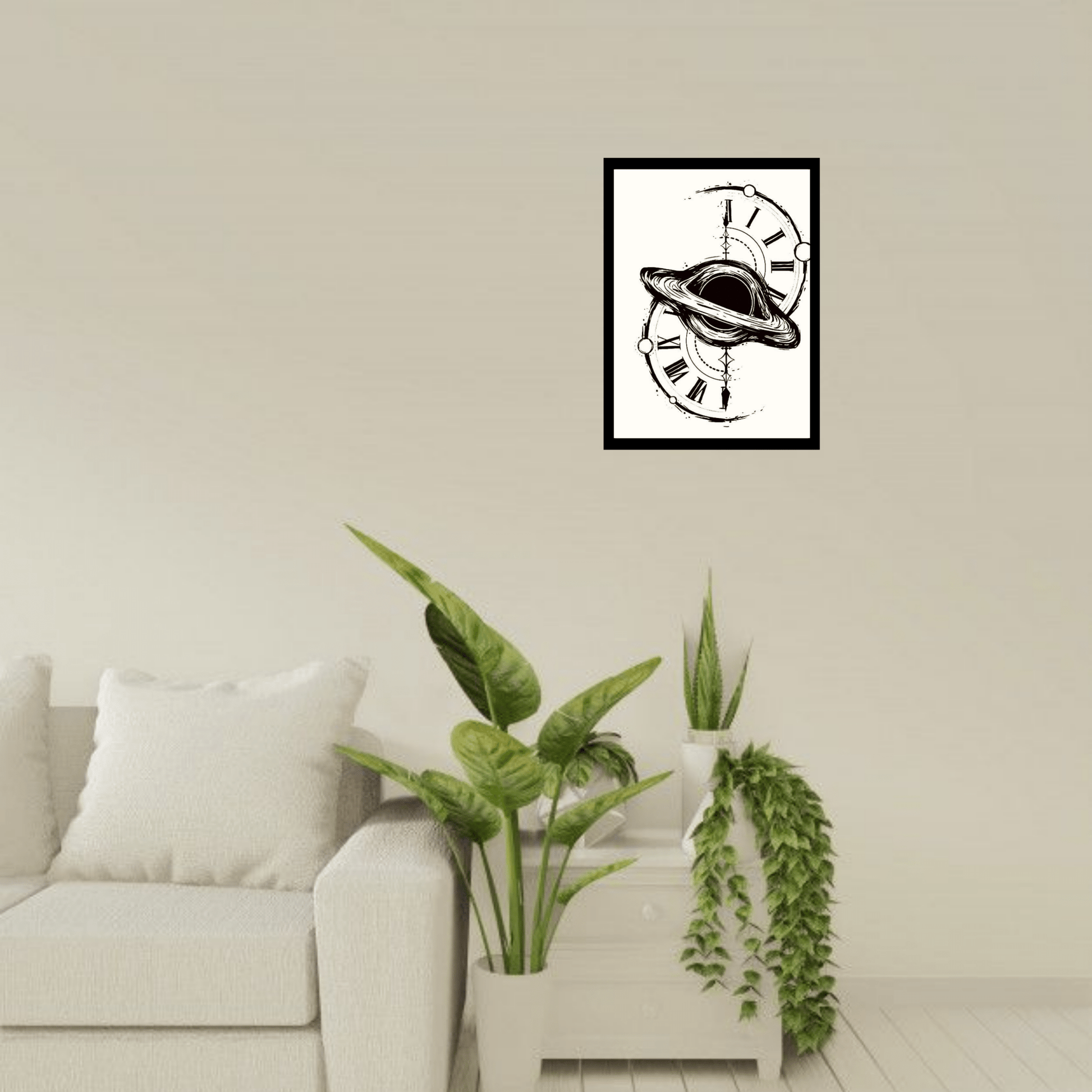 Cosmic Time Wooden Frame – Space & Time Minimalist Wall Art - The Frame Wala