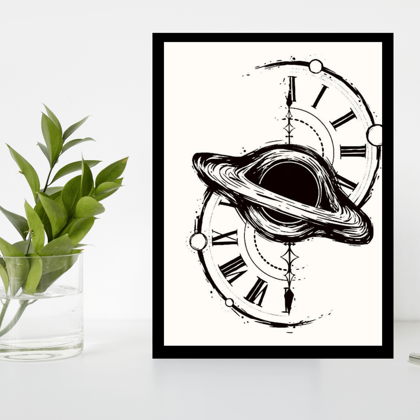Cosmic Time Wooden Frame – Space & Time Minimalist Wall Art - The Frame Wala