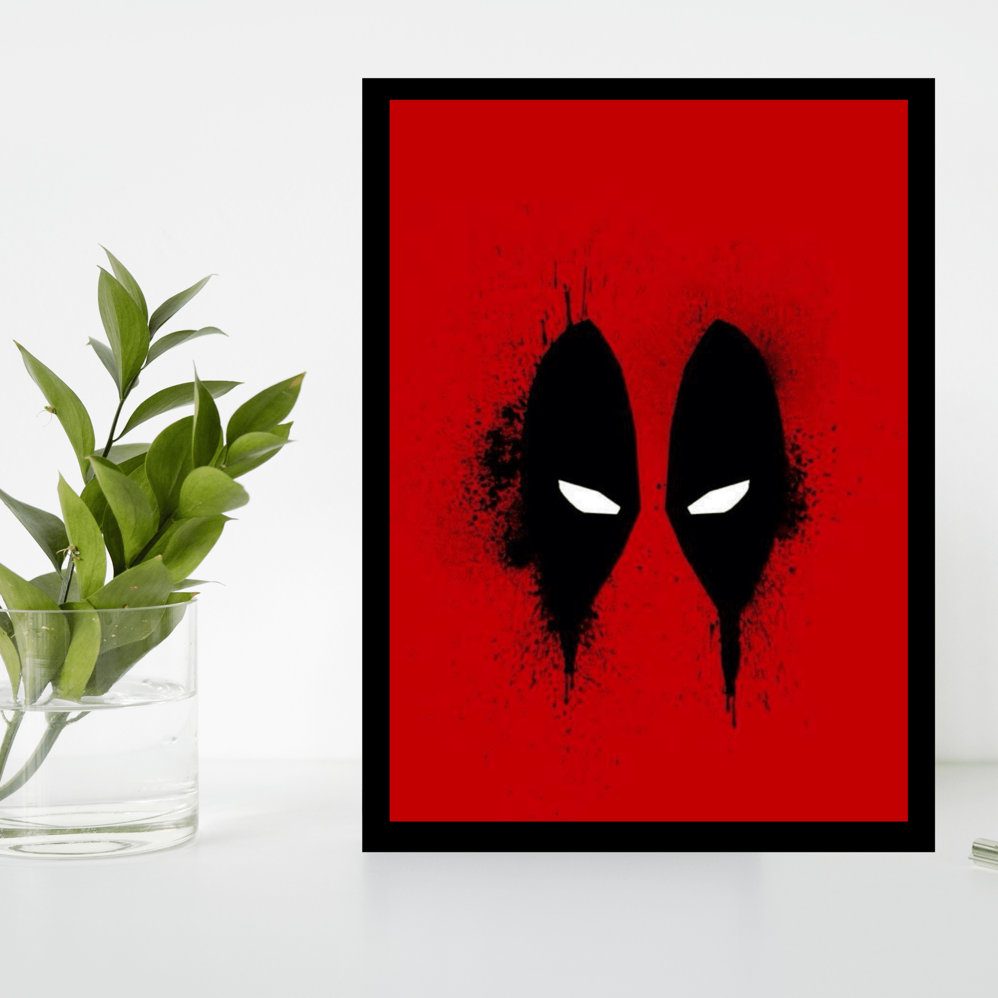 Deadpool Grunge Art Wooden Frame – Bold & Edgy Superhero Wall Decor - The Frame Wala