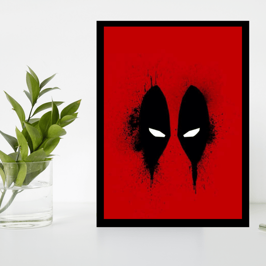 Deadpool Grunge Art Wooden Frame – Bold & Edgy Superhero Wall Decor - The Frame Wala