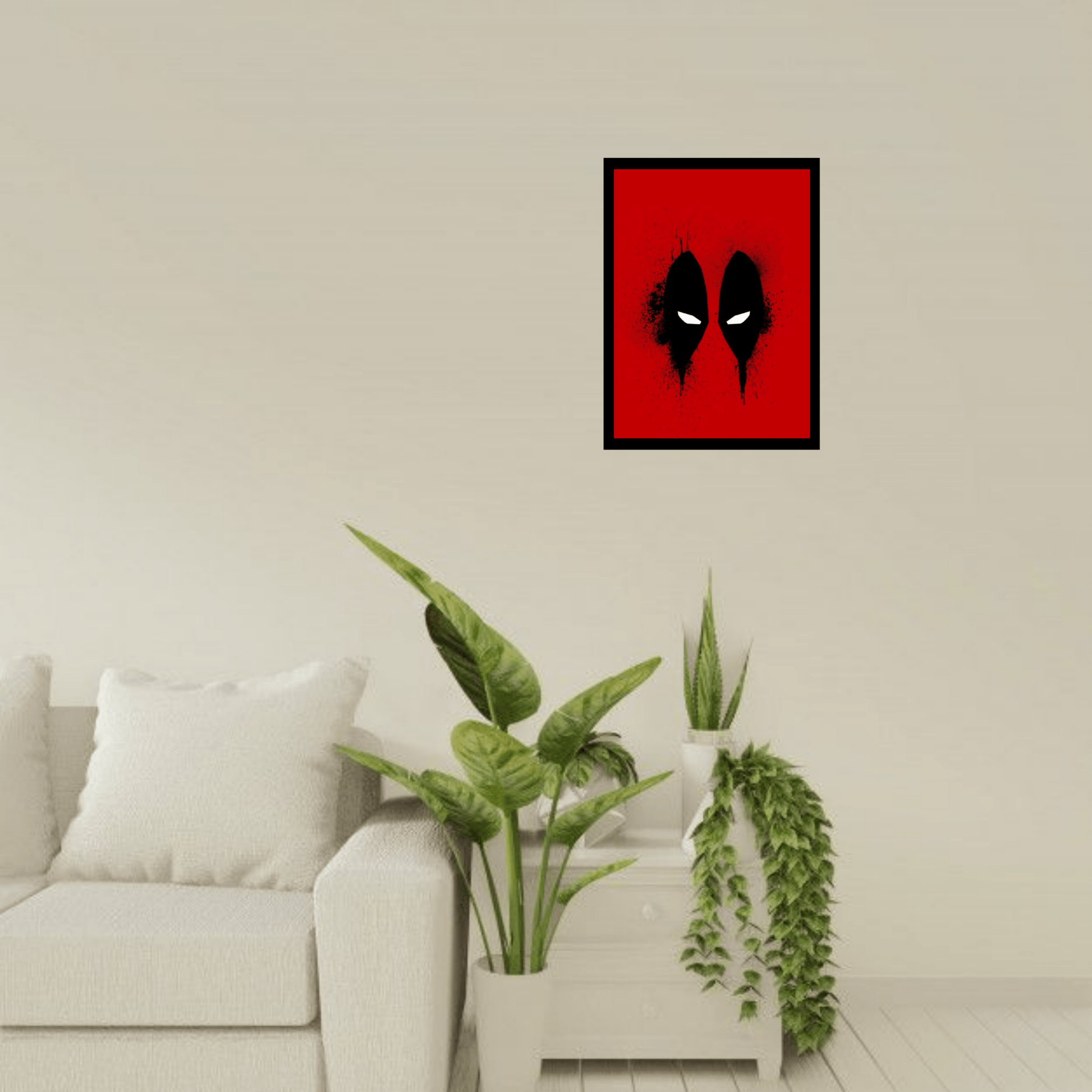 Deadpool Grunge Art Wooden Frame – Bold & Edgy Superhero Wall Decor - The Frame Wala