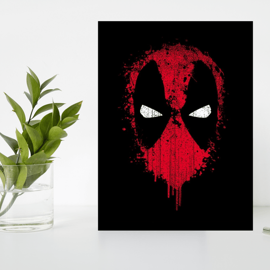 Deadpool Grunge Art Wooden Frame – Bold & Edgy Wall Decor for Fans - The Frame Wala