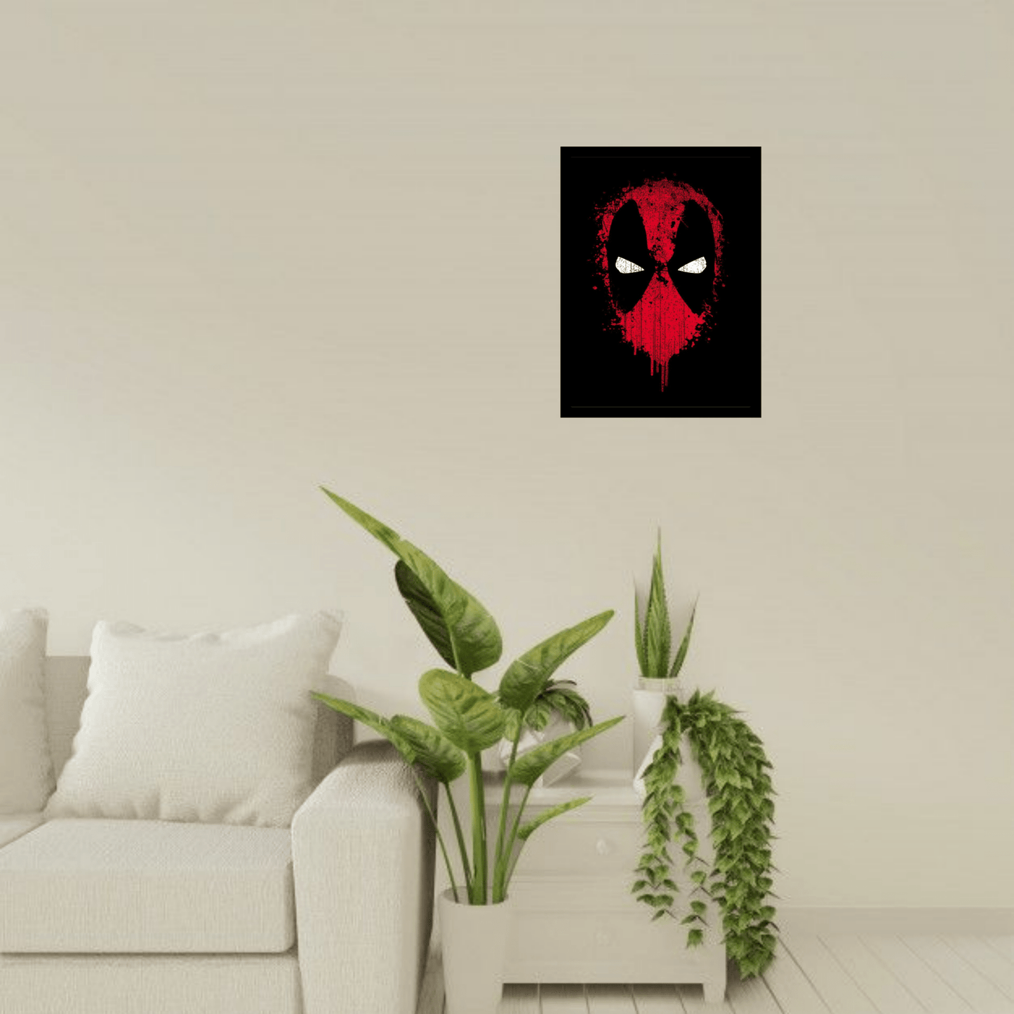 Deadpool Grunge Art Wooden Frame – Bold & Edgy Wall Decor for Fans - The Frame Wala
