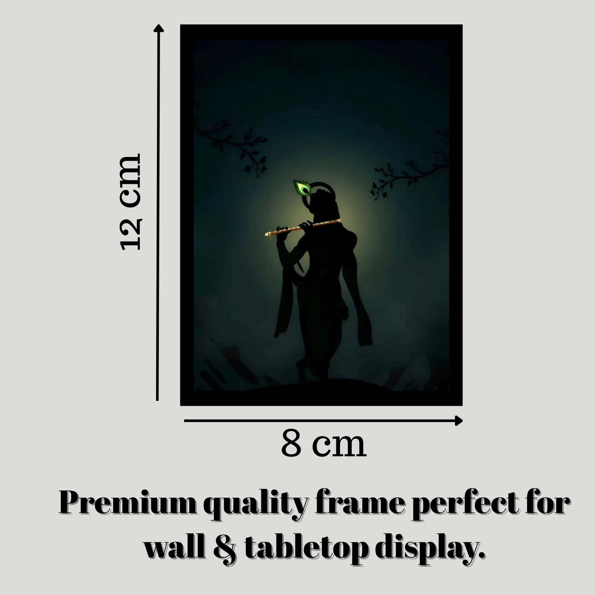 Divine Krishna Wooden Frame – Artistic Home Décor, High - Quality Black Finish (8x12 inch) - The Frame Wala