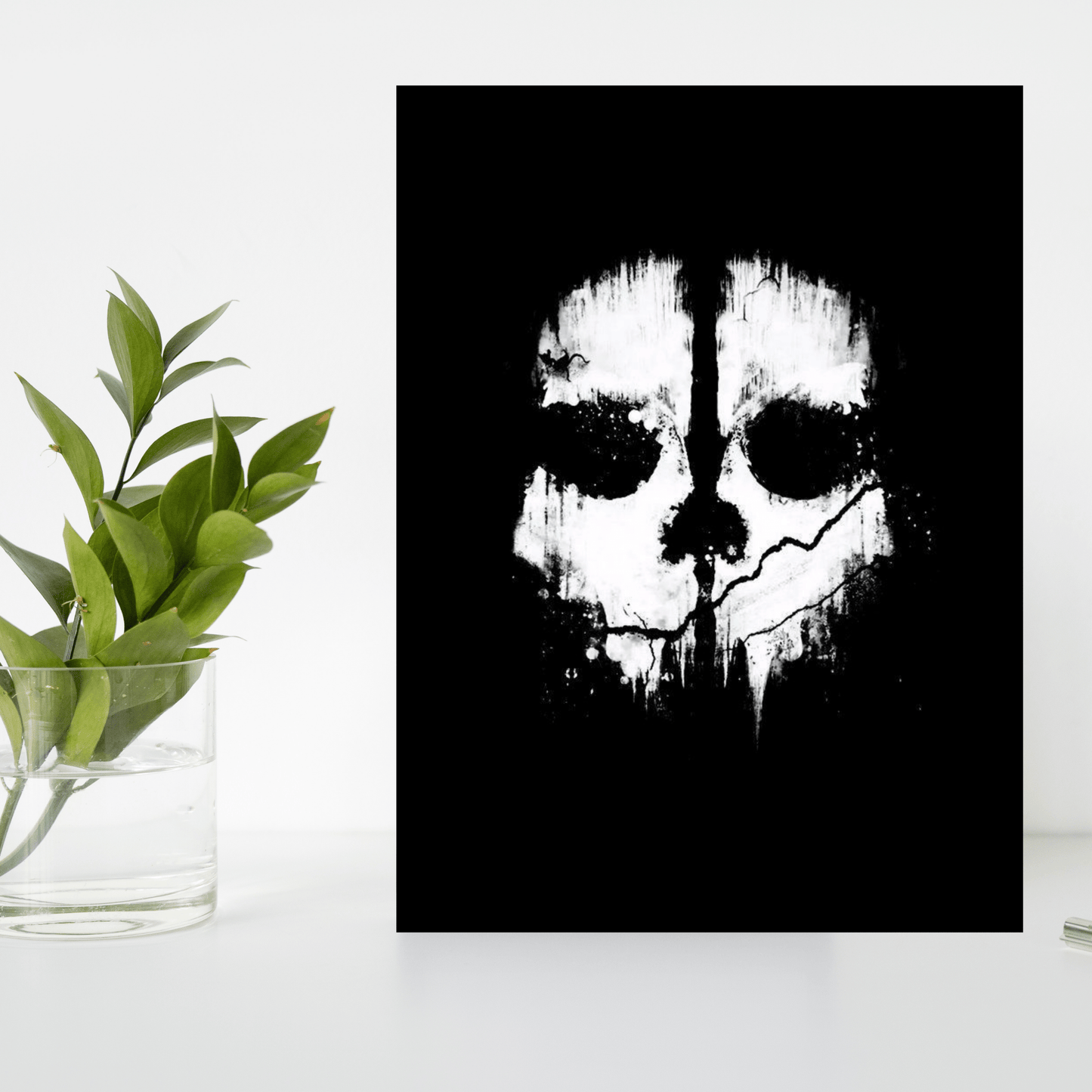 Ghost Skull Minimalist Wooden Frame – Bold & Striking Wall Art - The Frame Wala