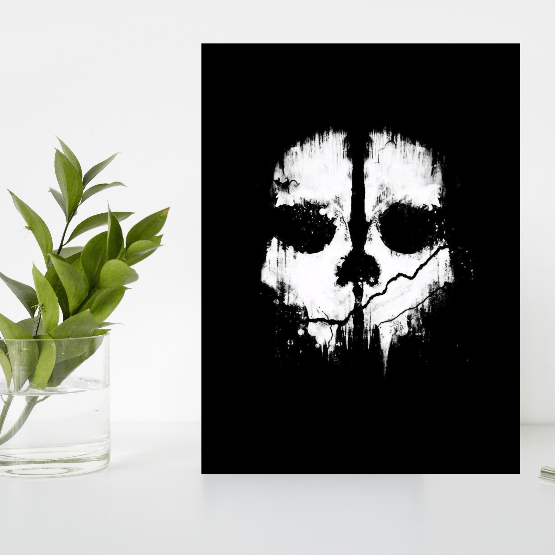 Ghost Skull Minimalist Wooden Frame – Bold & Striking Wall Art - The Frame Wala