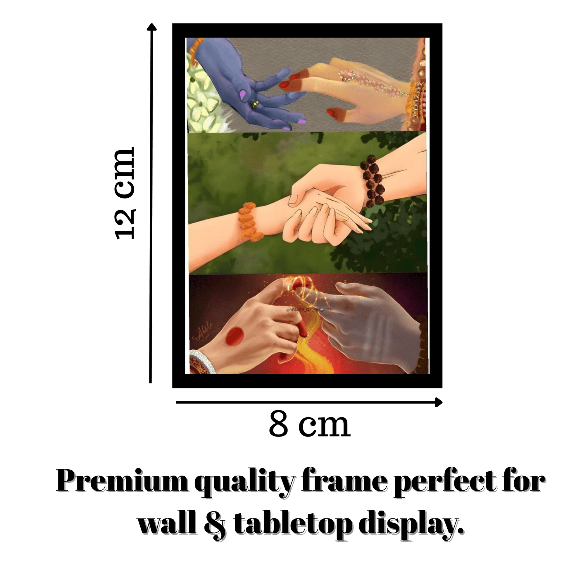 Hand Touch Spiritual Artwork Wooden Frame – A Symbol of Divine Connection - The Frame Wala