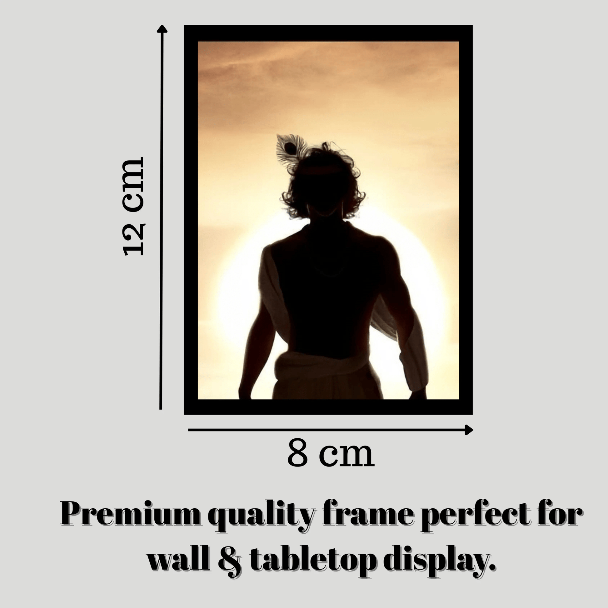 Krishna Wooden Frame – Elegant Black Border, Intricate Craftsmanship, Divine Home & Temple Décor (8x12 inch) - The Frame Wala