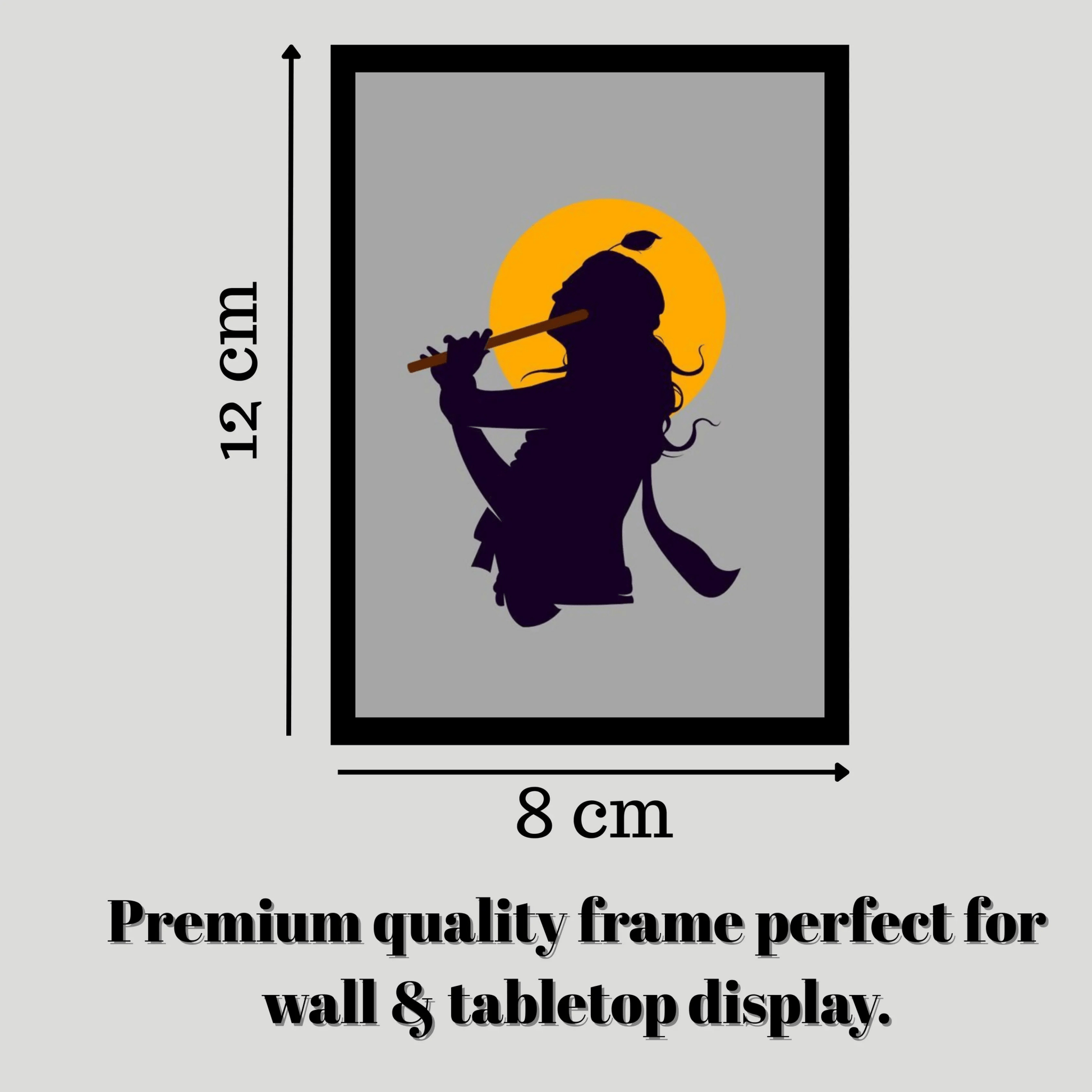 Krishna Wooden Photo Frame – Unique Black Border Design, Perfect Devotional Gift (8x12 inch) - The Frame Wala