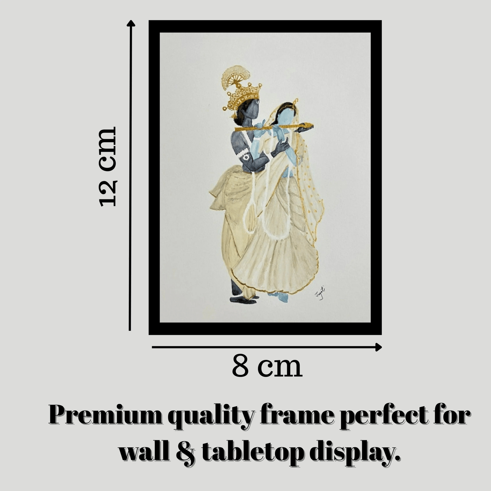 Lord Krishna Wooden Frame – Divine Artwork, Elegant Black Border, Handcrafted Detailing, Vibrant Colors, Perfect Devotional Gift (8x12 inch) - The Frame Wala
