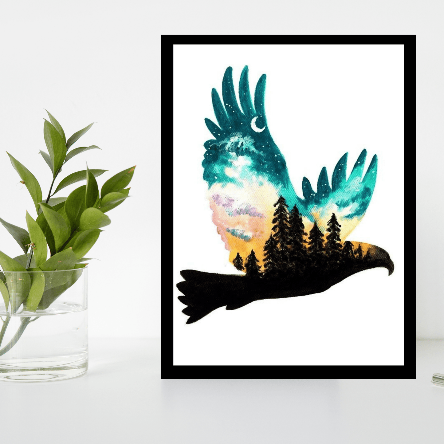 Majestic Eagle Spiritual Art – Nature & Freedom Wooden Frame - The Frame Wala