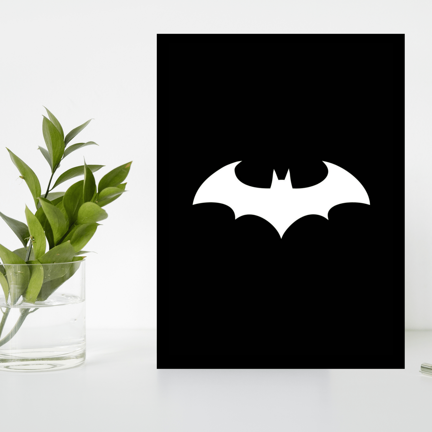 Minimalist Batman Logo Wooden Frame – Sleek & Modern Wall Art for Fans - The Frame Wala