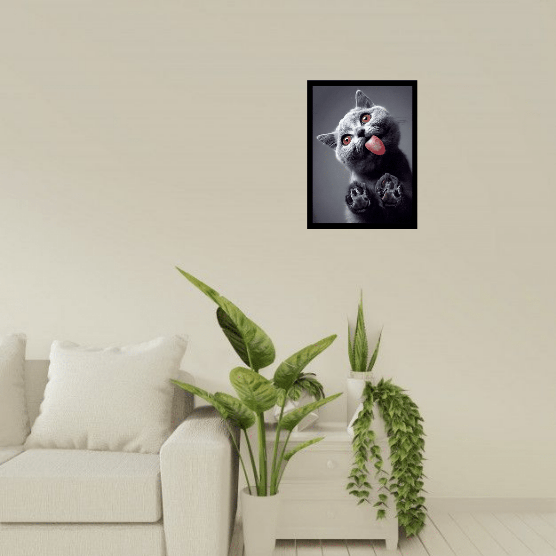 Rustic Wooden Cat Frame – Vintage Style for Your Furry Friend - The Frame Wala