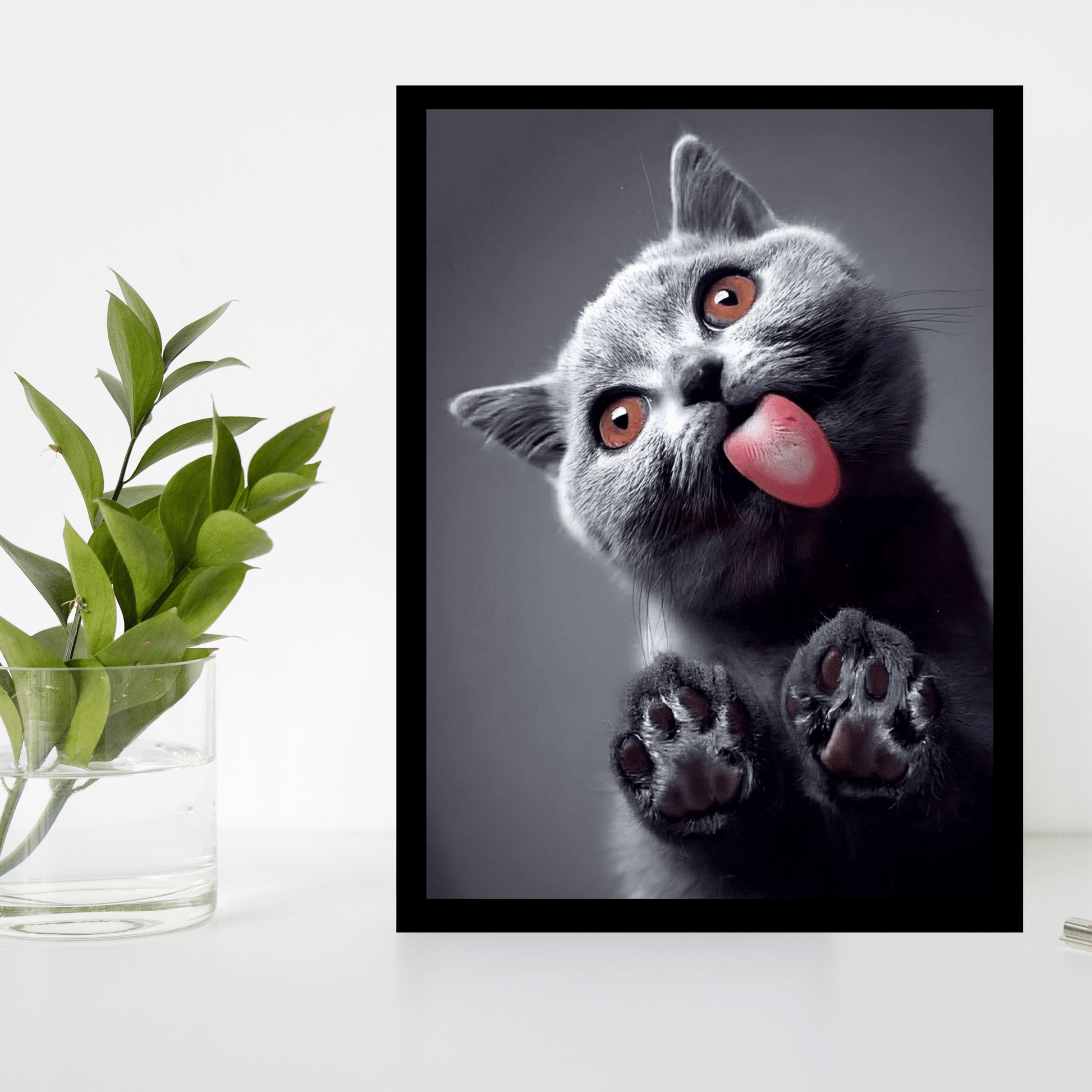 Rustic Wooden Cat Frame – Vintage Style for Your Furry Friend - The Frame Wala