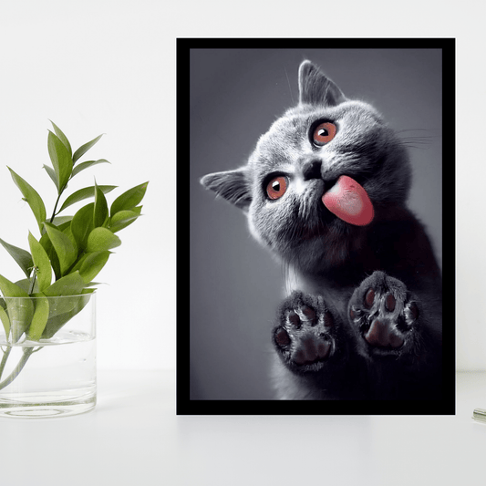Rustic Wooden Cat Frame – Vintage Style for Your Furry Friend - The Frame Wala
