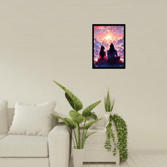 Shiv Parvati Wooden Frame – The Divine Symbol of Love & Power - The Frame Wala