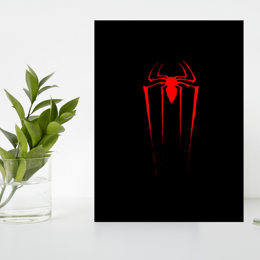 Spider - Man Red Emblem Wooden Frame – Bold & Minimalist Superhero Wall Art - The Frame Wala