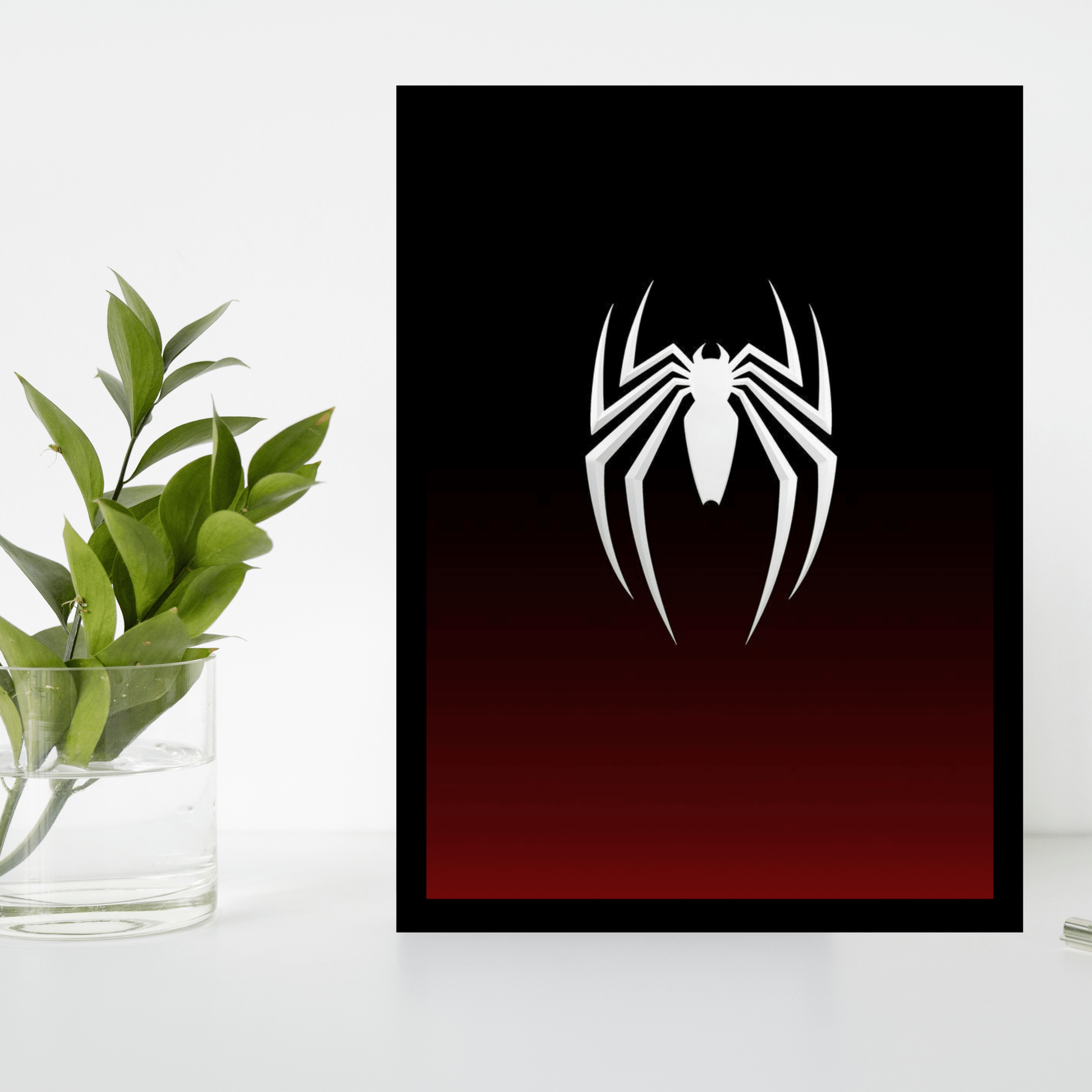 Venom Symbiote Spider Logo Wooden Frame – Dark & Bold Wall Art - The Frame Wala