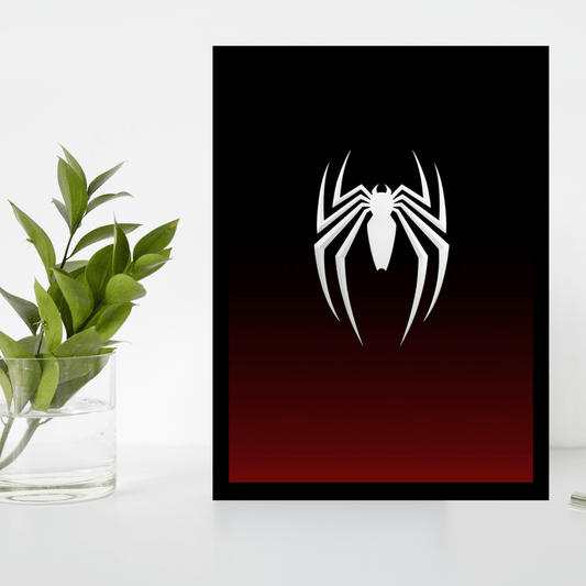 Venom Symbiote Spider Logo Wooden Frame – Dark & Bold Wall Art - The Frame Wala
