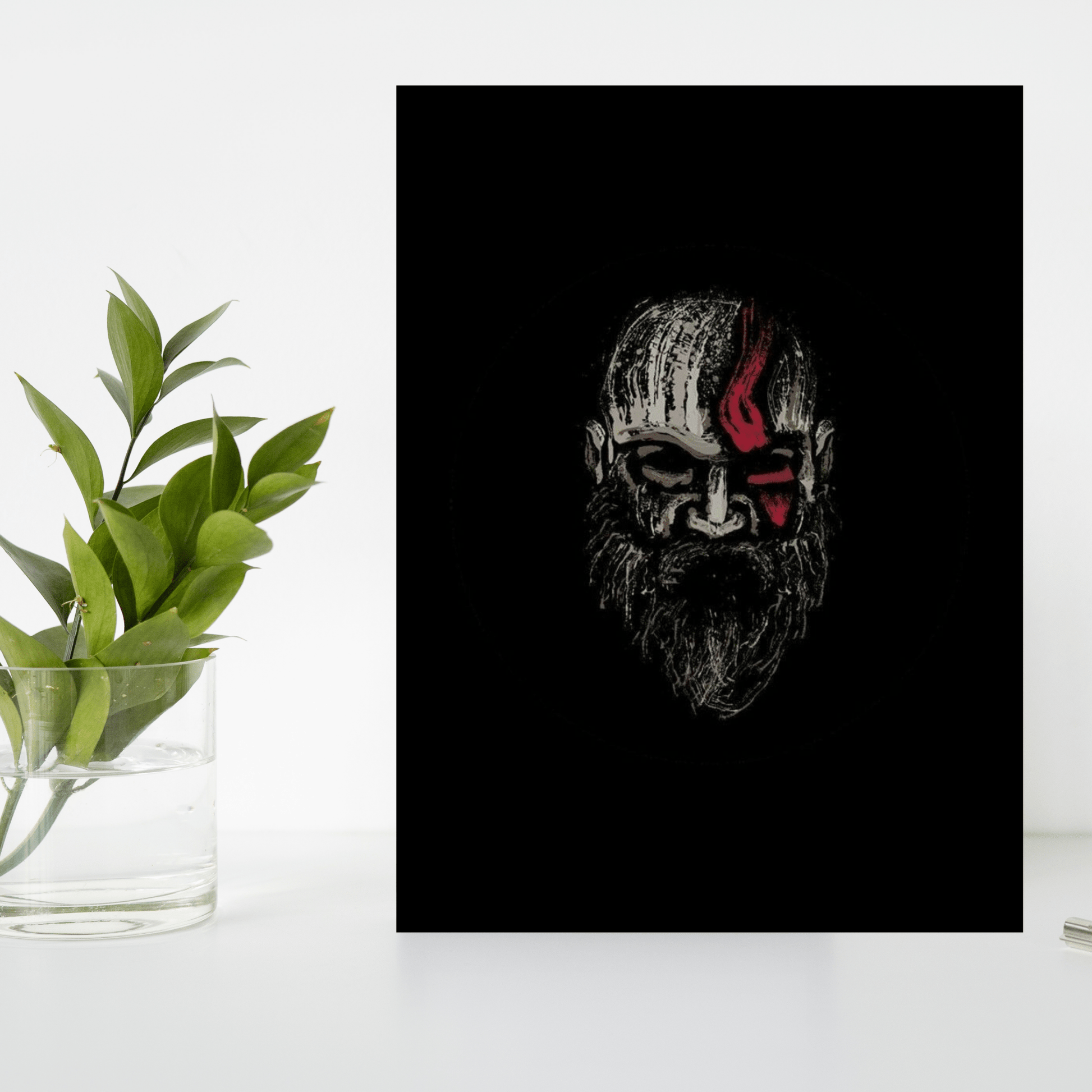 Warrior Spirit Wooden Frame – Fearless Viking Wall Art - The Frame Wala